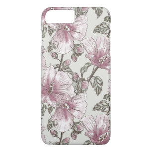 Funda Para iPhone 8 Plus/7 Plus Modelo de flores rosado silenciado del hibisco