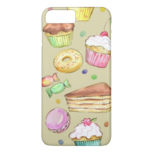 Funda Para iPhone 8 Plus/7 Plus Modelo de la acuarela con los dulces