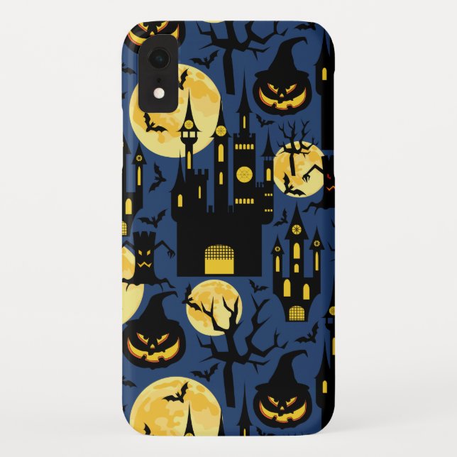 Funda De Case-Mate Para iPhone Modelo de la casa encantada de Halloween (Reverso)