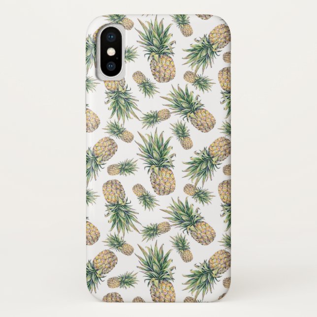 Funda De Case-Mate Para iPhone Modelo de la piña de la acuarela (Reverso)