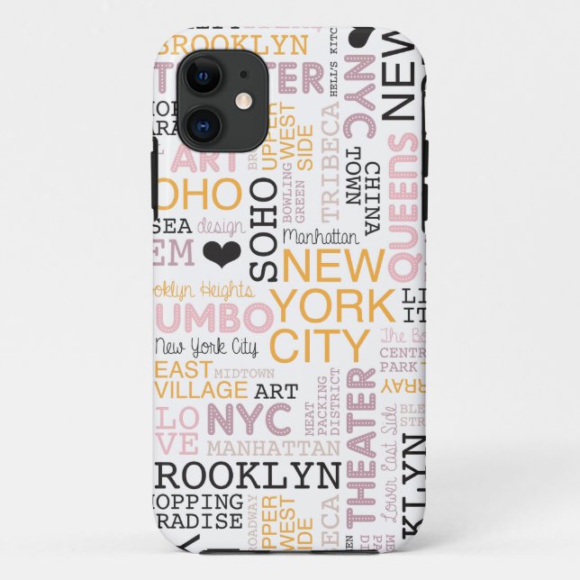 Funda De Case-Mate Para iPhone Modelo de la tipografía del texto de New York City (Reverso)