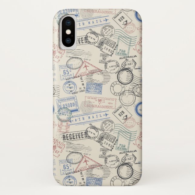 Funda De Case-Mate Para iPhone Modelo de los sellos del mundo (Reverso)
