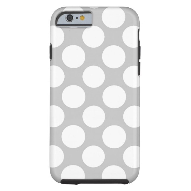 Funda De Case-Mate Para iPhone Modelo de lunares moderno del blanco gris (Reverso)