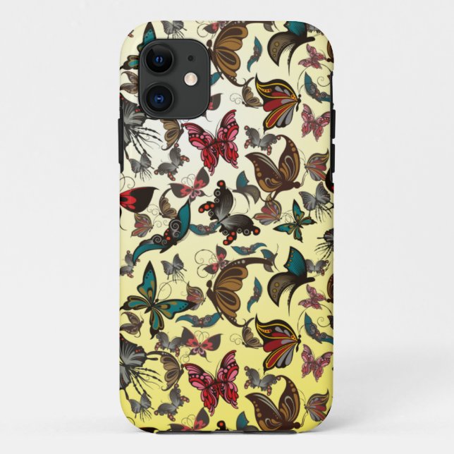 Funda De Case-Mate Para iPhone Modelo de mariposa de la primavera (Reverso)