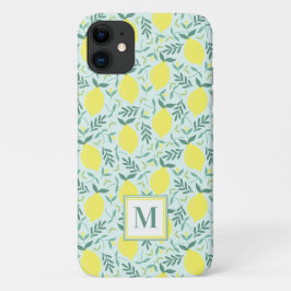 Funda Para iPhone 11 Modelo de monograma botánico limón Funda-Mate iPho