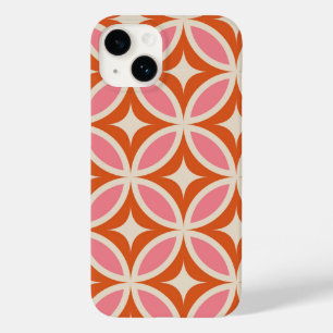 Funda Para iPhone 14 De Case-Mate Modelo de Naranja geométrico rosa moderno de media
