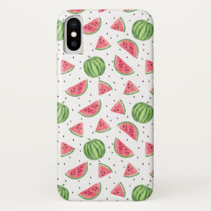 Funda Para iPhone X Modelo de neón de las sandías de la acuarela