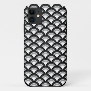 Funda Para iPhone 11 Modelo de onda del art déco - blanco y negro