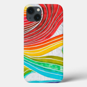 Funda Para iPhone 13 Modelo de onda dibujado por las pinturas de la