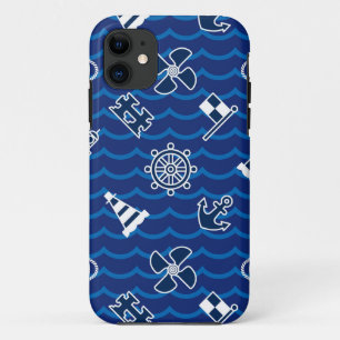 Funda Para iPhone 11 Modelo de ondas náutico lindo