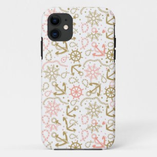 Funda Para iPhone 11 Modelo de oro del ancla