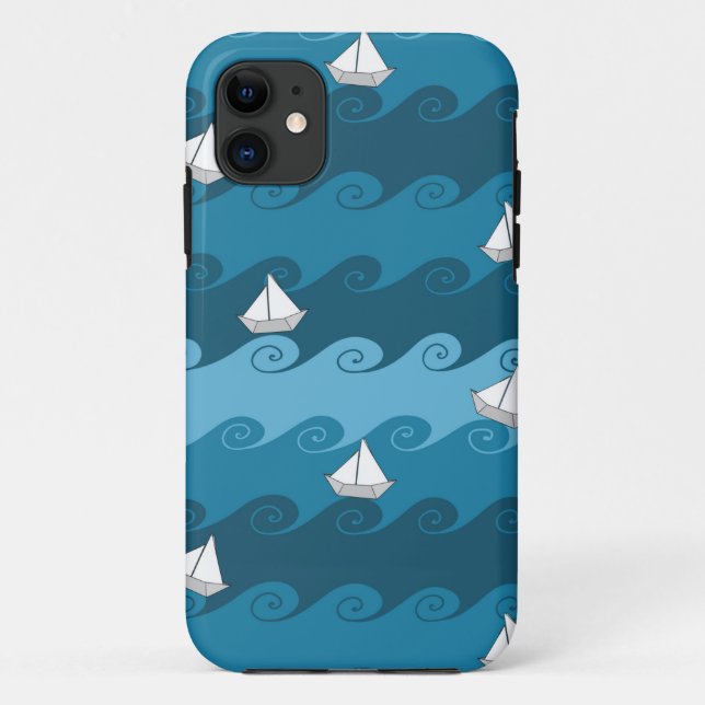 Funda De Case-Mate Para iPhone Modelo de papel de los barcos (Reverso)