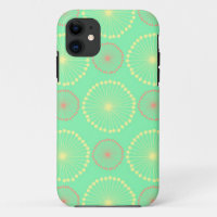Modelo de puntos verde elegante floral femenino