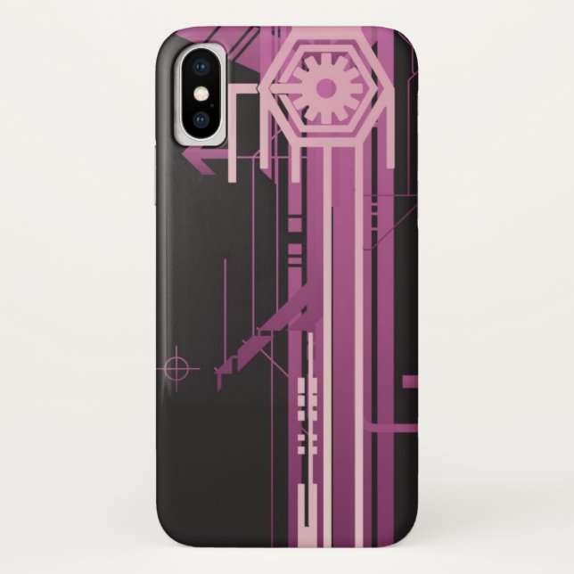 Funda De Case-Mate Para iPhone Modelo de semitono técnico (Reverso)