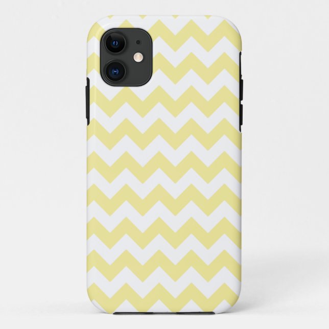 Funda De Case-Mate Para iPhone Modelo de zigzag amarillo claro (Reverso)