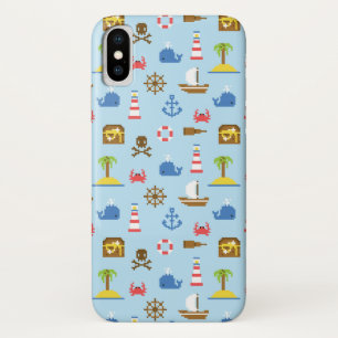 Funda Para iPhone X Modelo del arte del mar del pixel