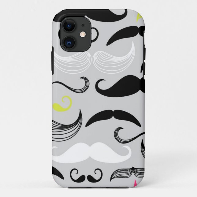 Funda De Case-Mate Para iPhone Modelo del bigote, estilo retro (Reverso)