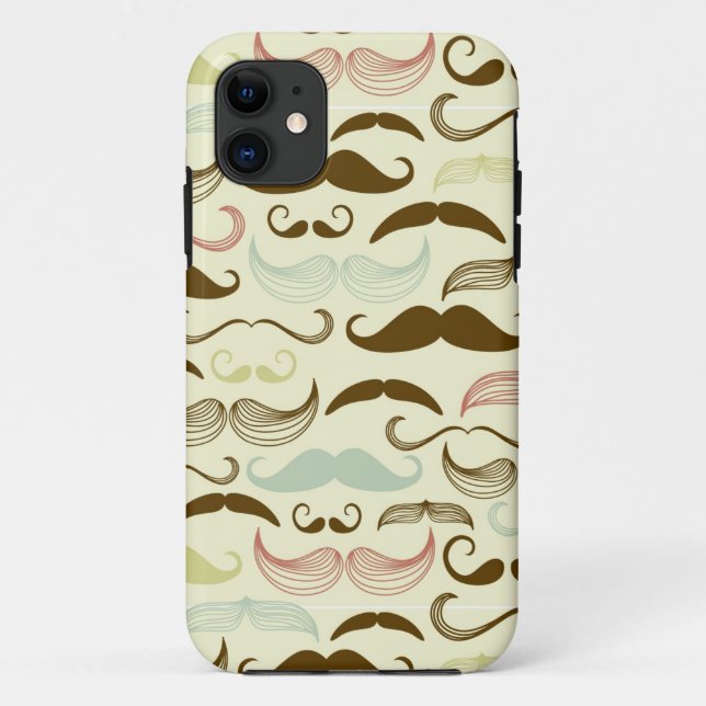 Funda De Case-Mate Para iPhone Modelo del bigote, estilo retro 4 (Reverso)