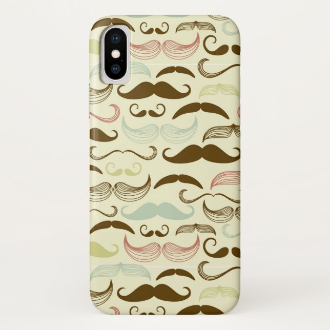 Funda De Case-Mate Para iPhone Modelo del bigote, estilo retro 4 (Reverso)