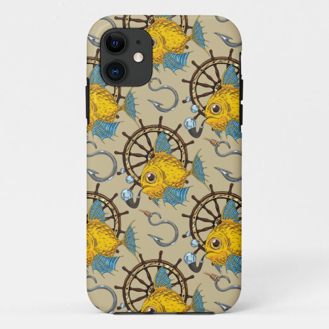 Funda De Case-Mate Para iPhone Modelo del capitán de mar pescado (Reverso)