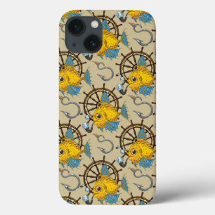 Funda Para iPhone 13 Modelo del capitán de mar pescado