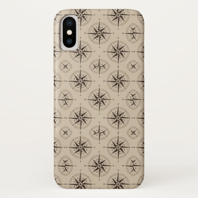 Funda De Case-Mate Para iPhone Modelo del compás de la navegación (Reverso)