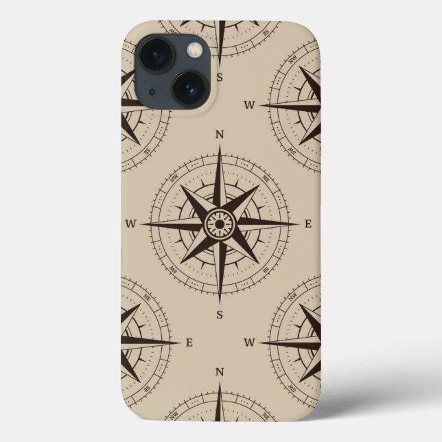 Funda De Case-Mate Para iPhone Modelo del compás de la navegación (Reverso)