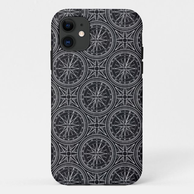 Funda De Case-Mate Para iPhone Modelo del compás del rosa de viento (Reverso)