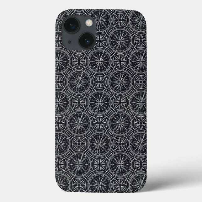 Funda De Case-Mate Para iPhone Modelo del compás del rosa de viento (Reverso)