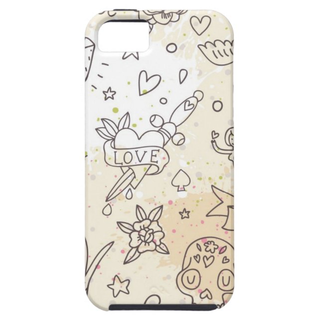 Funda De Case-Mate Para iPhone Modelo del concepto del tatuaje (Atrás)