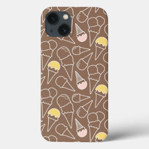 Funda Para iPhone 13 Modelo del cono de helado en Brown