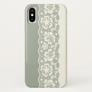 Funda Para iPhone X Modelo del cordón, vintage 5 de la flor