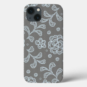 Funda Para iPhone 13 Modelo del cordón, vintage 6 de la flor