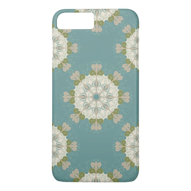 Funda De Case-Mate Para iPhone Modelo del damasco con los elementos abstractos (Reverso)