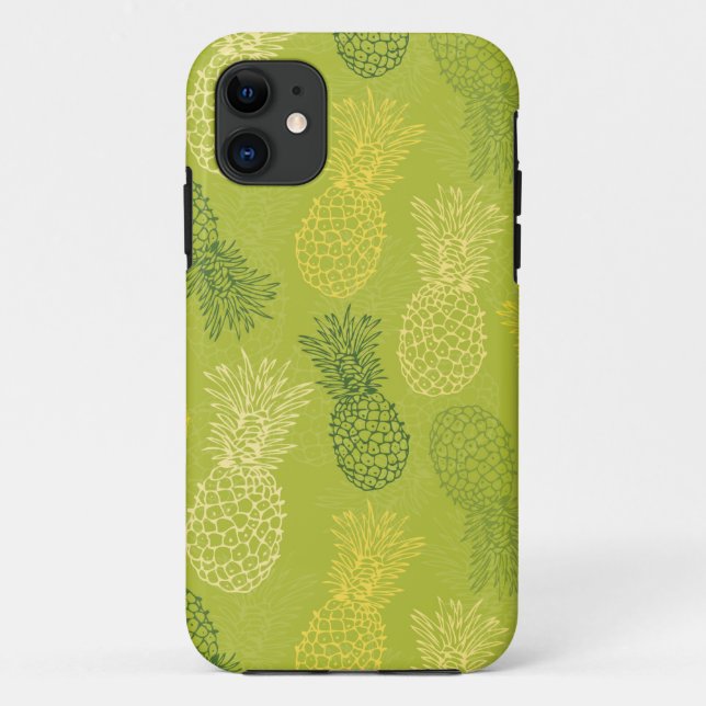 Funda De Case-Mate Para iPhone Modelo del esquema de la piña en verde (Reverso)
