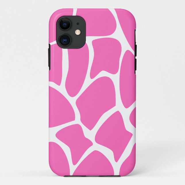 Funda De Case-Mate Para iPhone Modelo del estampado de girafa en rosa brillante (Reverso)