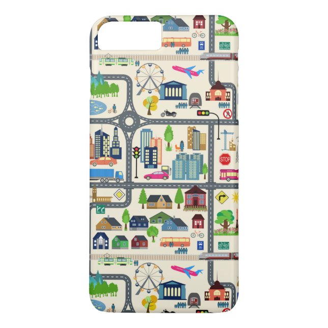Funda De Case-Mate Para iPhone Modelo del mapa de la ciudad (Reverso)
