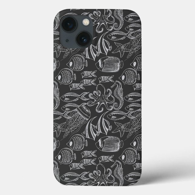 Funda De Case-Mate Para iPhone Modelo del Mar Negro (Reverso)