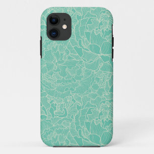 Funda Para iPhone 11 Modelo del Peony de la turquesa