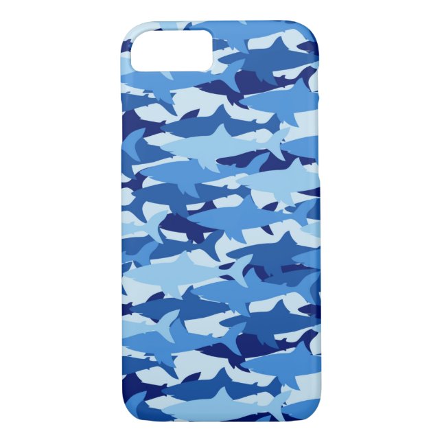 Funda De Case-Mate Para iPhone Modelo del tiburón azul (Reverso)