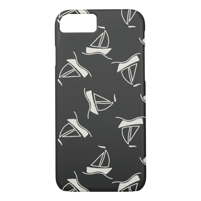 Funda De Case-Mate Para iPhone Modelo del velero del Doodle (Reverso)