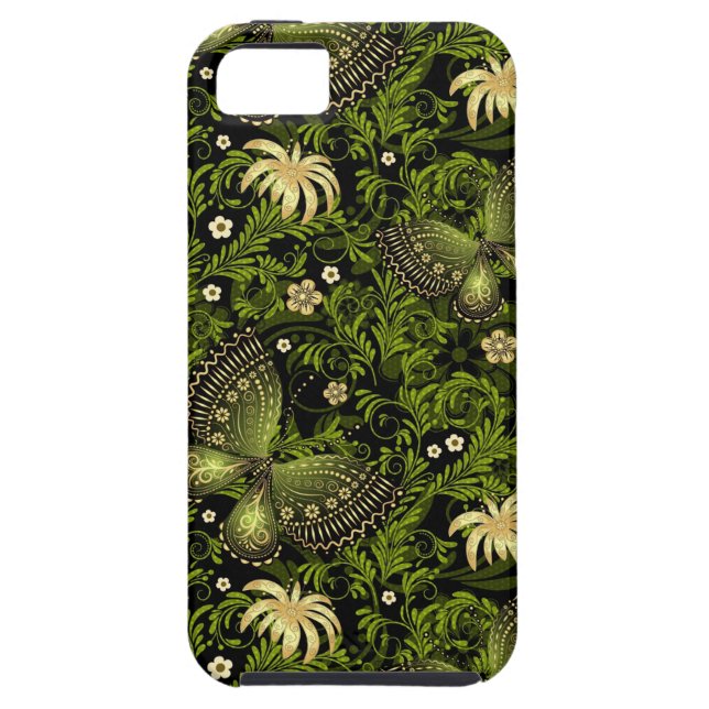 Funda De Case-Mate Para iPhone Modelo del Verde-oro de la primavera (Atrás)