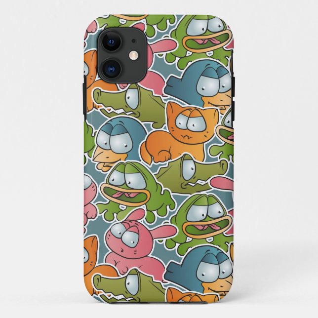 Funda De Case-Mate Para iPhone Modelo del vintage con los animales del dibujo (Reverso)