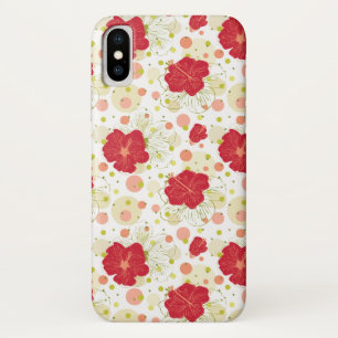 Funda Para iPhone X Modelo dibujado mano del hibisco