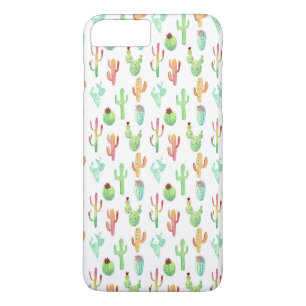Funda Para iPhone 8 Plus/7 Plus Modelo en colores pastel de la acuarela del cactus