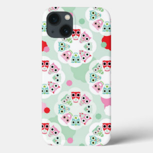 Funda Para iPhone 13 modelo en colores pastel del fondo del búho de la