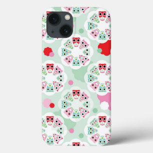 Funda Para iPhone 13 modelo en colores pastel del fondo del búho de la