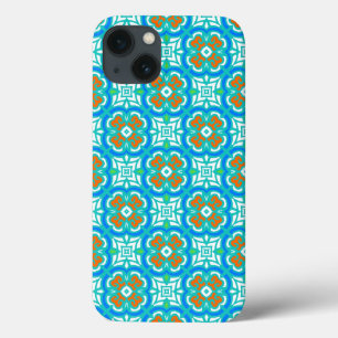 Funda Para iPhone 13 Modelo étnico verde azulado