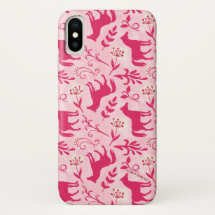 Funda Para iPhone XS Modelo floral rosado del caballo