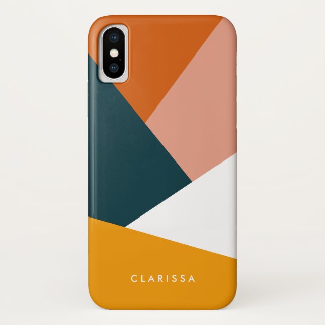Funda De Case-Mate Para iPhone Modelo geométrico abstracto moderno del bloque del (Reverso)